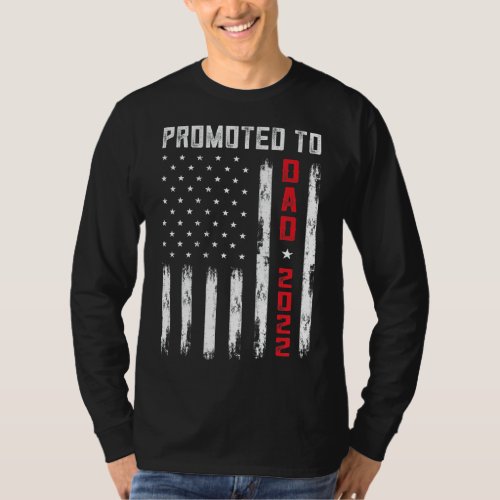 Mens Promoted To Dad    American Flag Pregnancy An T_Shirt