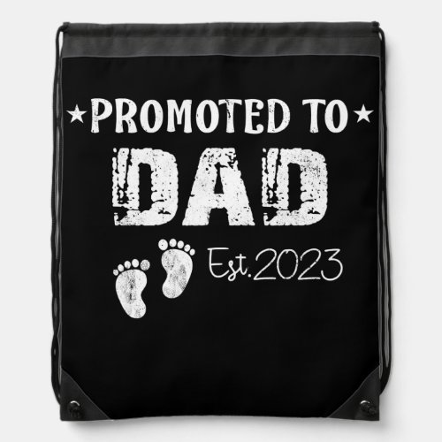 Mens Promoted To Dad Est 2023 Pregnancy Drawstring Bag