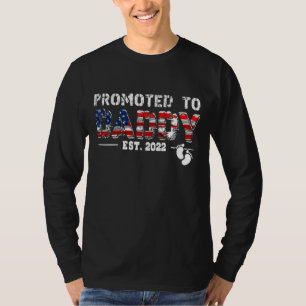 Mens Promoted To Daddy 2022 American Flag New Dad T-Shirt