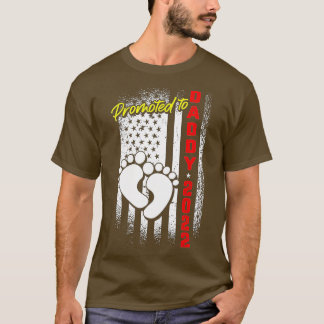 Mens Promoted To Daddy 2022 Fathers Day Cool First T-Shirt