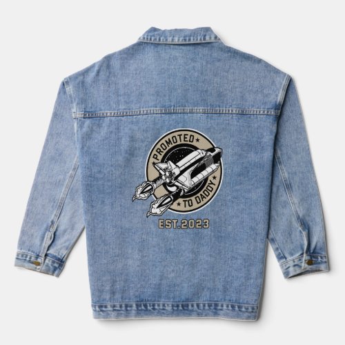 Mens Promoted to Daddy 2023  Fathers  Denim Jacket