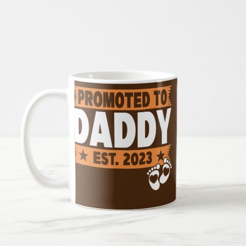 Mens Promoted To Daddy 2023 First Time Fathers Coffee Mug