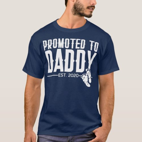 Mens Promoted to Daddy Est 2020 _ Dad to be Baby T_Shirt