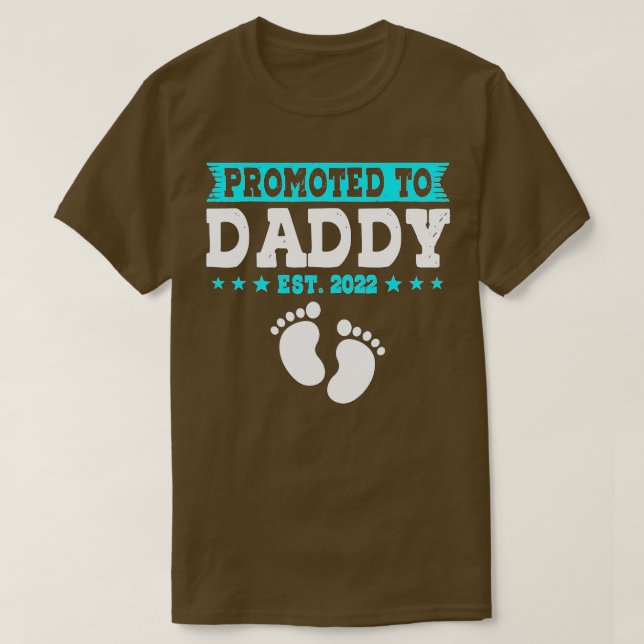 Mens Promoted To Daddy Est 2022 First Time Father' T-Shirt (Design Front)