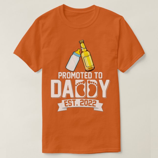 Mens Promoted To Daddy Est 2022 First Time Fathers T-Shirt (Design Front)