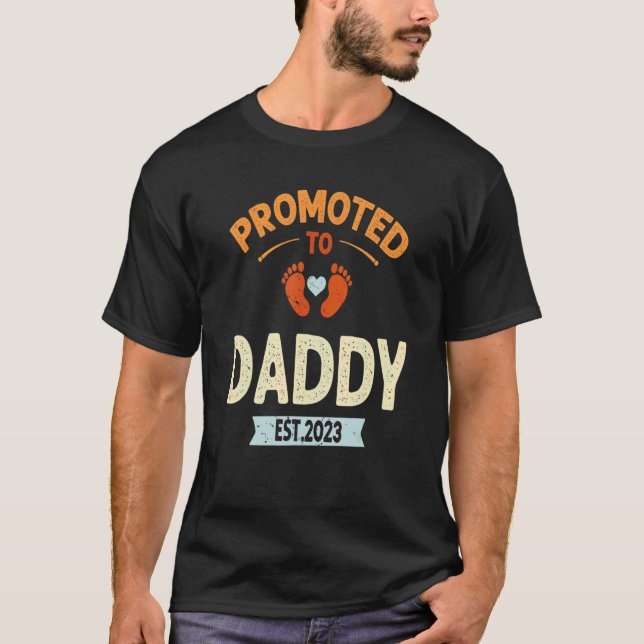 Mens Promoted to Daddy for new Dad T-Shirt (Front)
