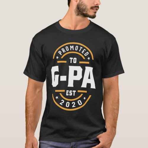Mens Promoted To G_Pa Est 2020 Grandpa Gift T_Shirt