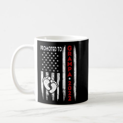 Mens Promoted To Grampa 2022 American Flag Father Coffee Mug