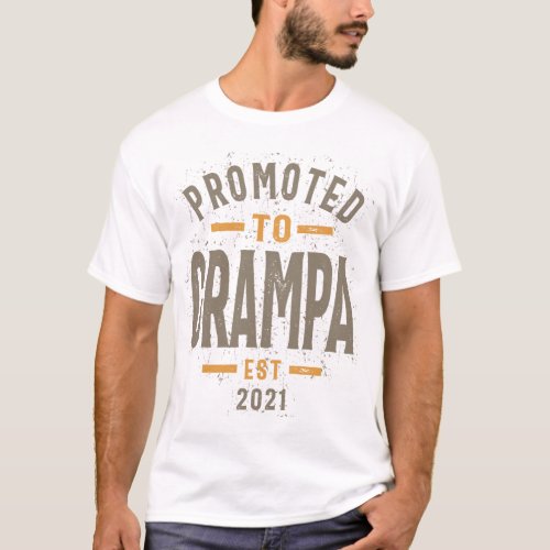 Mens Promoted To Grampa Est 2021  Dad and Grandpa T_Shirt
