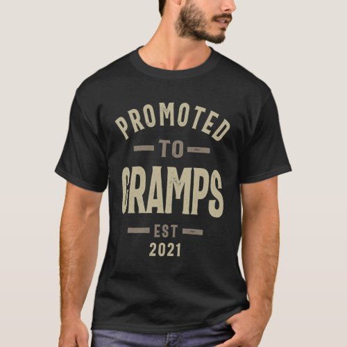 Mens Promoted To Gramps Est 2021  Grandpa Gift T_Shirt