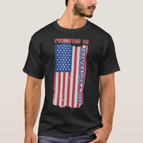 Mens Promoted To Grandfather 2022 Us Flag Vintage T_Shirt