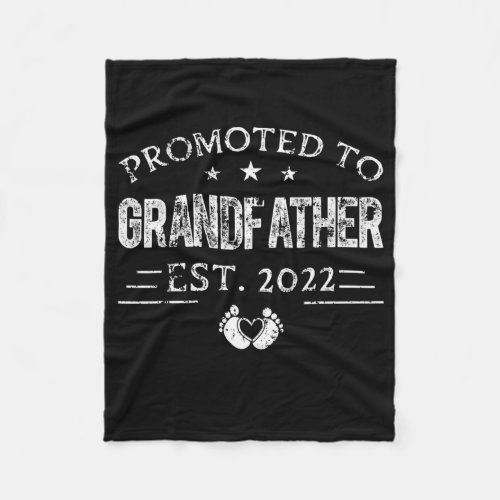 Mens Promoted To Grandfather Est 2022 Fathers Day Fleece Blanket