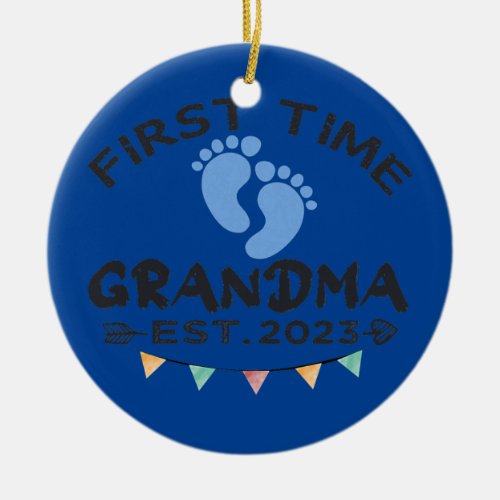 Mens Promoted to Grandma 2023 Soon To Be First Ceramic Ornament