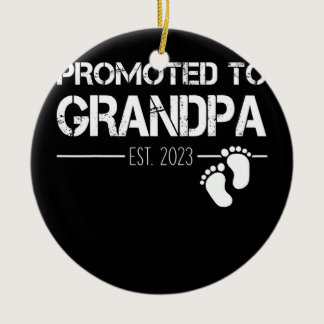 Mens Promoted to Grandpa 2023 Soon To Be Ceramic Ornament