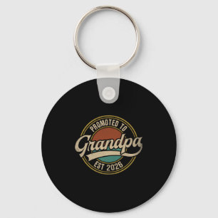Mens Promoted To Grandpa 2026 New Grandfather Baby Keychain