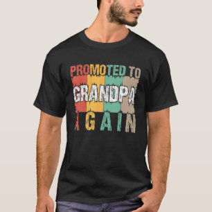 Mens Promoted To Grandpa Again Baby Pregnancy Ann T-Shirt