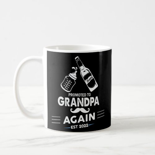 Mens Promoted To Grandpa Again Est 2022 Pregnancy  Coffee Mug