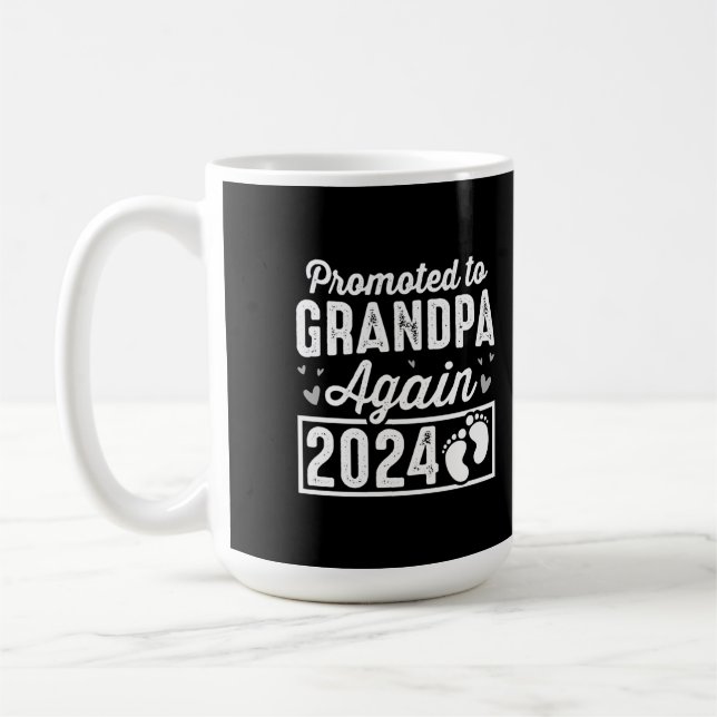 Men's Promoted To Grandpa Again Est 2024 Coffee Mug (Left)