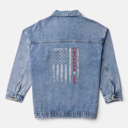 Mens Promoted To Grandpa Est 2022 First Time Grand Denim Jacket
