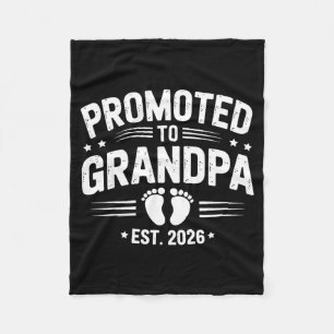 Mens Promoted To Grandpa Est 2026 New Grandpa Preg Fleece Blanket