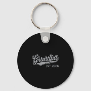 Mens promoted to grandpa est 2026 pregnancy keychain