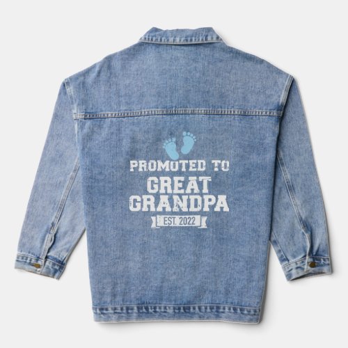 Mens Promoted to great grandpa 2022  Denim Jacket