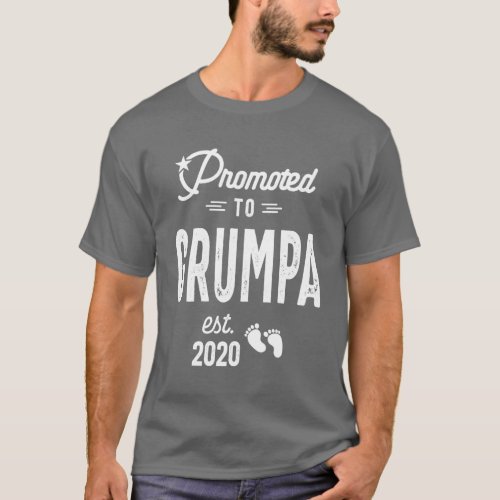 Mens Promoted To Grumpa Est 2020 Father T_Shirt