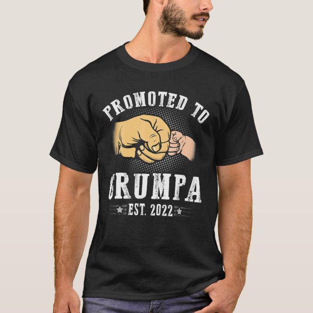 Mens Promoted To Grumpa Est 2022 First Time Grumpa T-Shirt (Front)