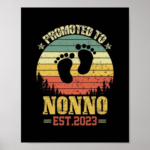 Mens Promoted to Nonno 2023 vintage retro  Poster