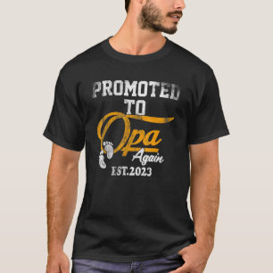 Mens Promoted To Opa Again 2023 Father's Day T-Shirt