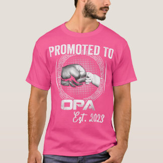 Mens Promoted to Opa Est 2023 Funny Pregnancy Anno T-Shirt