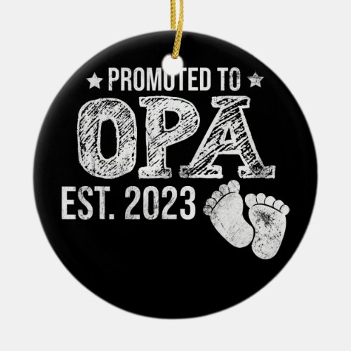 Mens Promoted To Opa Est 2023 Pregnancy Ceramic Ornament