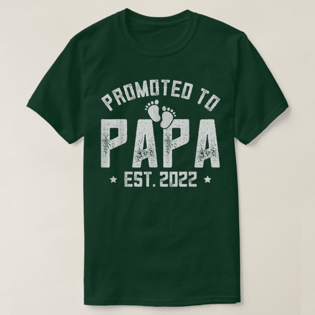 Mens Promoted To Papa Est 2022 , Fun Pregnancy Ann T-Shirt (Design Front)