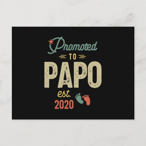 Mens Promoted To Papo Est 2020 Father Gift Postcard