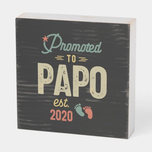 Mens Promoted To Papo Est 2020 Father Gift Wooden Box Sign