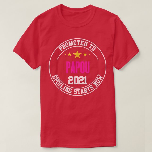 Mens Promoted to Papou, new Grandfather announceme T-Shirt (Design Front)