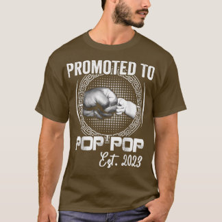 Mens Promoted to Pop Pop Est 2023 Funny Pregnancy  T-Shirt