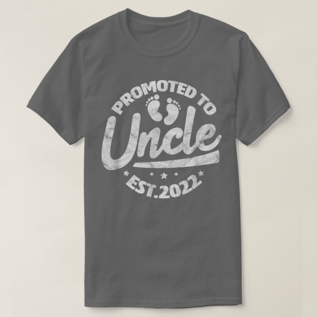 Mens Promoted To Uncle 2022 Pregnancy Baby Announc T-Shirt (Design Front)