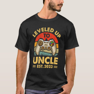 Mens Promoted To Uncle Est 2023  Leveled Up To Unc T-Shirt