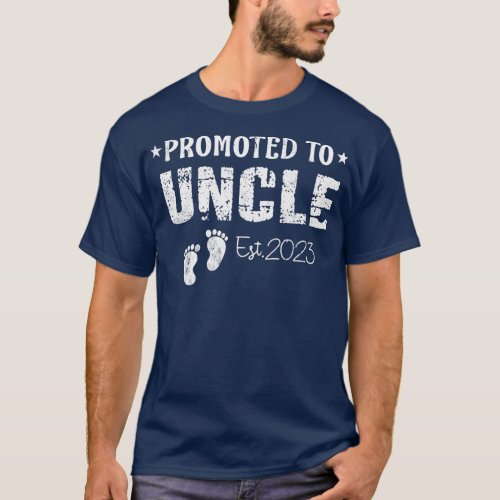 Mens Promoted To Uncle Est 2023 Pregnancy T_Shirt