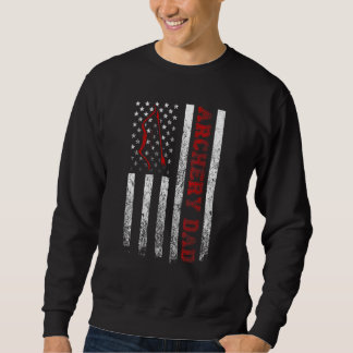 Mens Proud Archery Dad American Flag  Cool Usa Pat Sweatshirt