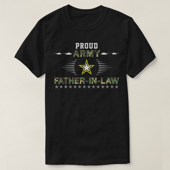 Mens Proud Army FatherInLaw Camoue Graphics Army  T-Shirt (Design Front)