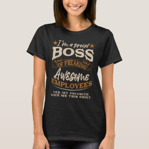 Mens Proud Boss of Awesome Employees Employer Appr T-Shirt