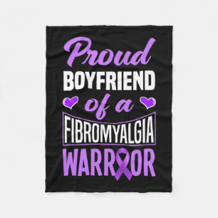 Mens Proud Boyfriend Of A Fibromyalgia Warrior Fleece Blanket