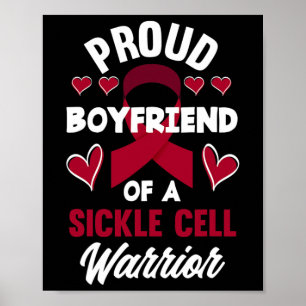 Mens Proud Boyfriend Of A Sickle Cell Warrior Sick Poster