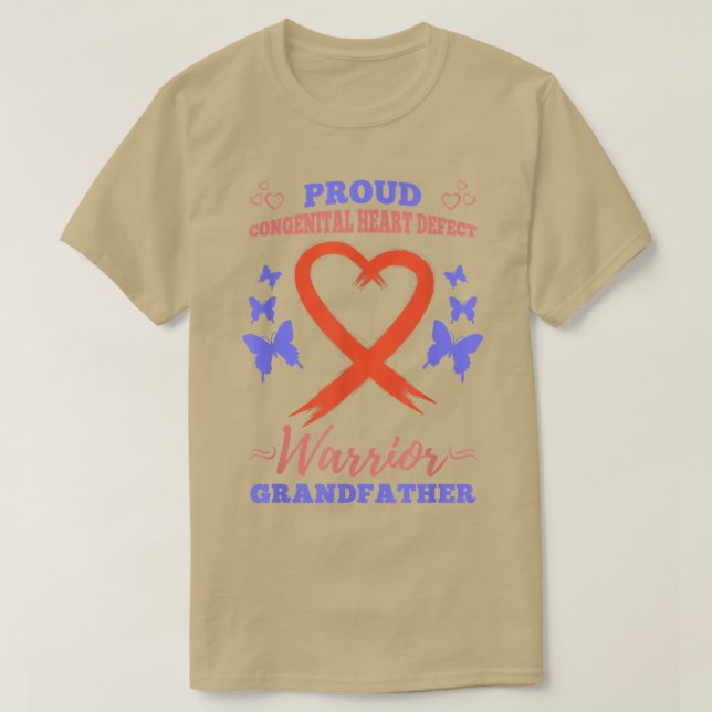 Mens Proud Congenital Heart Defect Warrior Grandfa T-Shirt (Design Front)