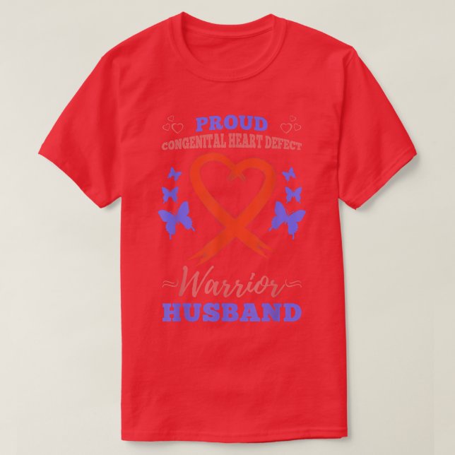 Mens Proud Congenital Heart Defect Warrior Husband T-Shirt (Design Front)