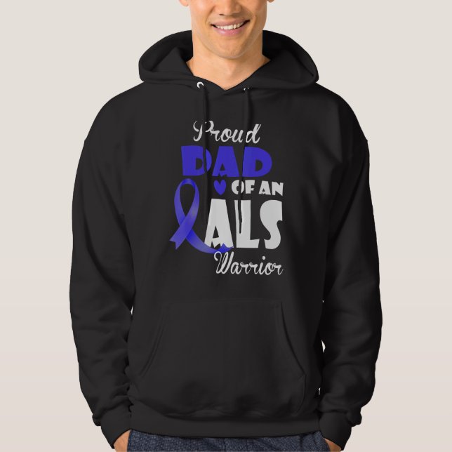 Mens Proud Dad Of Als Warrior Family Matching Als  Hoodie (Front)