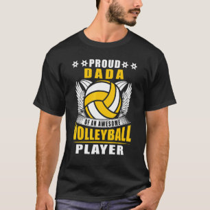 Mens Proud Dada Of An Awesome Volleyball Player Vo T-Shirt