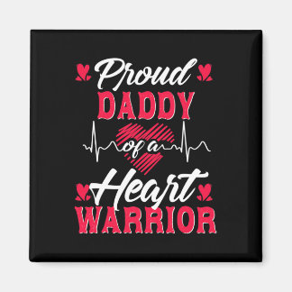 Mens Proud Daddy Of A Heart Warrior Chd Awareness Magnet